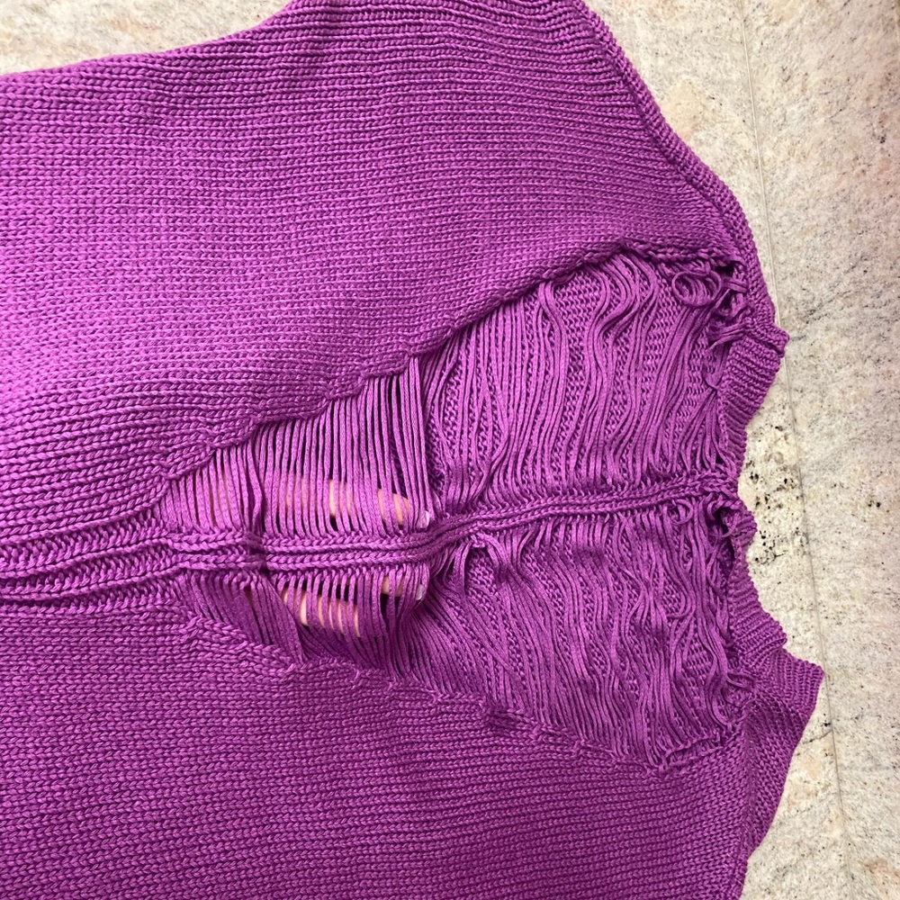 Open back purple sweater LF